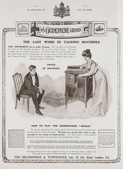 A The Gramophone Comany reklámja alkotó: British School