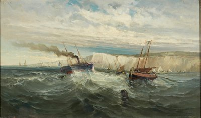 Hullámtörések Dover fehér szikláinál (olaj, vászon) alkotó: British School