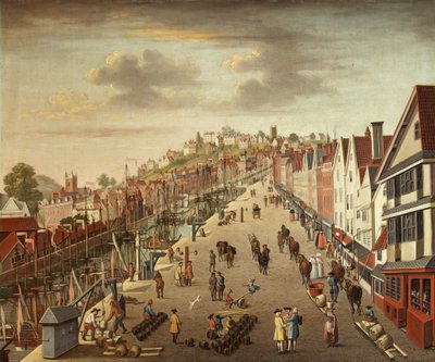 Broad Quay, Bristol, 1760 körül (olaj, vászon) alkotó: British School