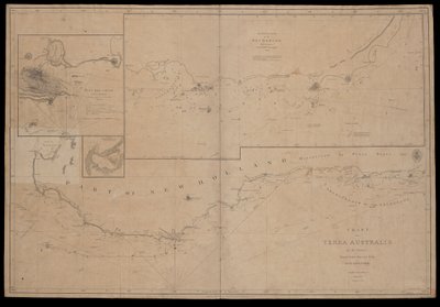 Terra Australis térképe, készítette M Flinders, Őfelsége "Investigator" nevű hajójának parancsnoka. Déli part I. lap 1801 alkotó: British School