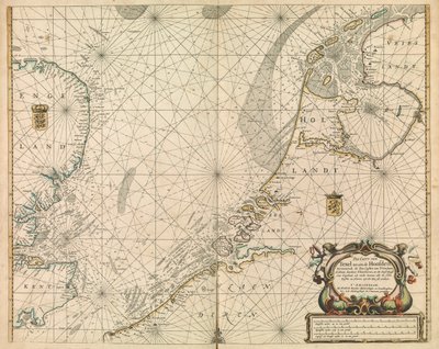 Az Északi-tenger és a holland partok térképe alkotó: British School