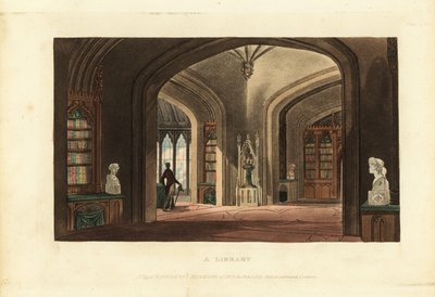 Tervezés egy gótikus stílusú könyvtárhoz, Regency Era alkotó: British School
