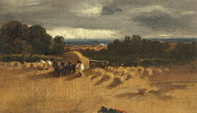 Betakarítási jelenet (olaj, papír) alkotó: British School