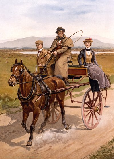 Irish Jaunting Car, 1895 körül (színes litho) alkotó: British School