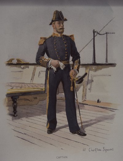 A Királyi Haditengerészet kapitánya, 19. század vége (színes litó) alkotó: British School