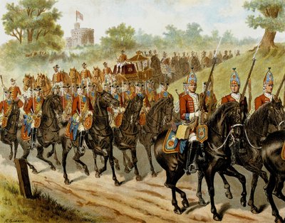 A királyi kísérő (II. György) 1742-ben – a „Harper
