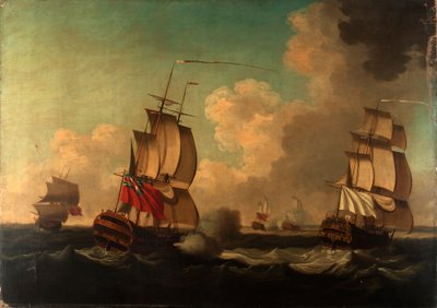 Az "Alcide" és a "Lys" elfogása, 1755. június 8. alkotó: British School