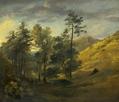 Kilátás Keswick közelében; Este alkotó: British School