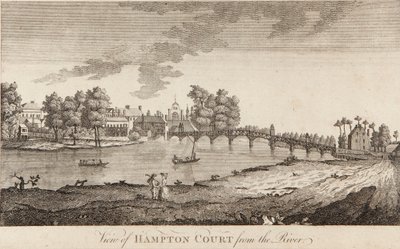 Kilátás a Hampton Courtra a folyóról alkotó: British School