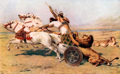 Nimród, a hatalmas vadász (színes litográfia) alkotó: Briton (after) Riviere