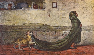 A vonathordozó (színes litográfia) alkotó: Briton (after) Riviere