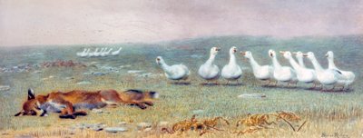 Róka és libák játéka, 1868 alkotó: Briton Riviere