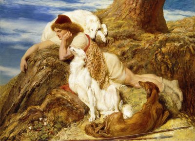 Endymion "Ah! jó napot, miért tűnjön el fiatal Endymionunk" - Keats, alkotó: Briton Riviere