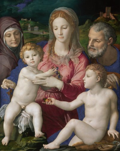 Szent Család Szent Annával és a csecsemő Szent Jánossal alkotó: Bronzino