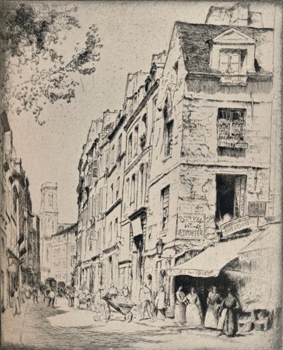 Halles udvara, Rue St Jacques, 1915 alkotó: Bror Julius Olsson Nordfeldt