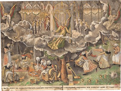 Példabeszéd a bölcs és bolond szüzekről, c. 1560. alkotó: Bruegel