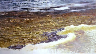 Folyóvíz (olaj, vászon) alkotó: Bruno Andreas Liljefors