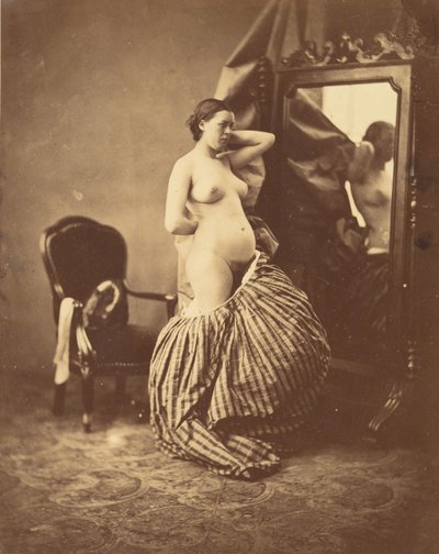 [Akt tükör előtt], kb. 1857. alkotó: Bruno Braquehais