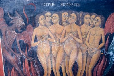Bulgária, Rila kolostor, Szűz Mária születése templom freskója alkotó: Bulgarian School