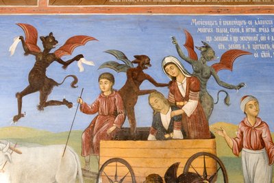 Bulgária, Rila kolostor, Szűz Mária születése templom freskója alkotó: Bulgarian School