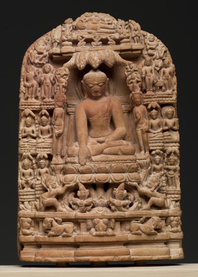 Sákjamuni Buddha (pirofillit) életének epizódjait ábrázoló emléktábla alkotó: Burmese School