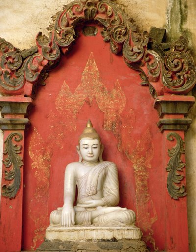Ülő Buddha meditációban (alabástrom) alkotó: Burmese School