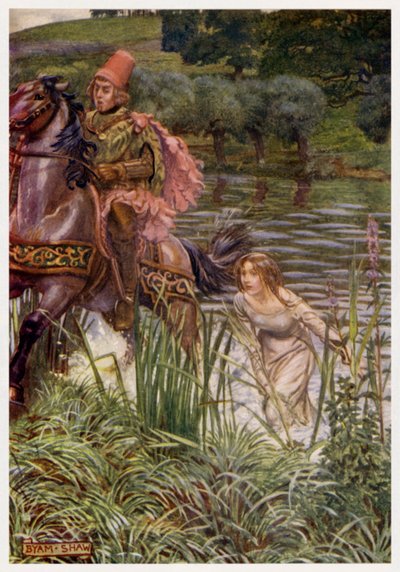 "Soha nem volt az udvarias lovag, / Hogy azt mondjam: "Szép szobalány, lovagolsz?" (színes litó) alkotó: Byam (after) Shaw