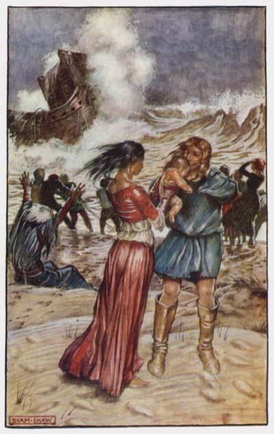 Illusztráció a kolostorhoz és a kandallóhoz, Charles Reade (színes litó) alkotó: Byam (after) Shaw