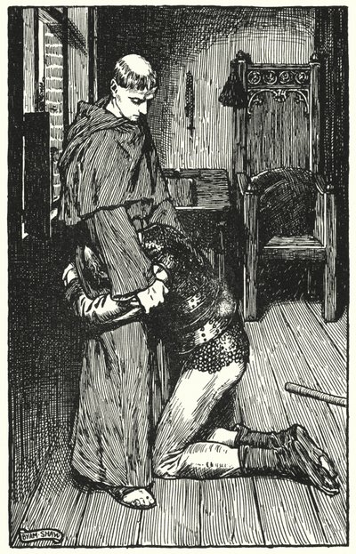 Illusztráció: A kolostor és a kandalló, Charles Reade (litho) alkotó: Byam (after) Shaw