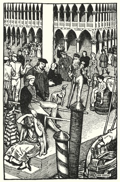 Illusztráció: A kolostor és a kandalló, Charles Reade (litho) alkotó: Byam (after) Shaw