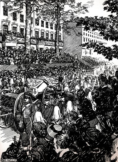 VII. Edward király utolsó útja Londonban: a temetkezési csapat Piccadilly-ben, 1910 1911 alkotó: Byam Shaw