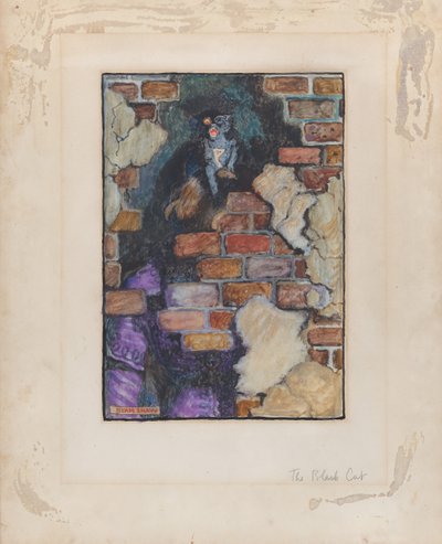 A fekete macska, Edgar Allan Poe „Rejtélyek válogatott meséihez”, 1909, 1909. alkotó: Byam Shaw