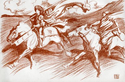 A lovag és társai, 1898. alkotó: Byam Shaw