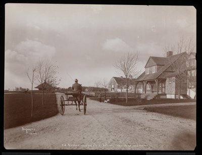 A házak és épületek általános képe F.G. Bourne birtoka Oakdale-ben, Long Island, New York, 1900 (ezüst zselatin nyomat) alkotó: Byron Company