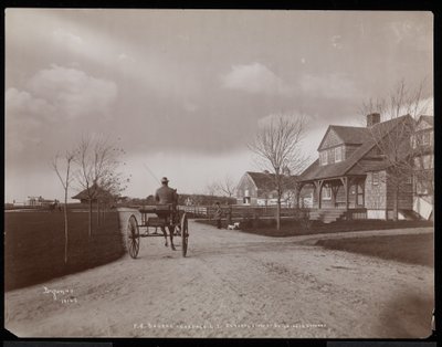 A házak és épületek általános képe F.G. Bourne birtoka Oakdale-ben, Long Island, New York, 1900 (ezüst zselatin nyomat) alkotó: Byron Company
