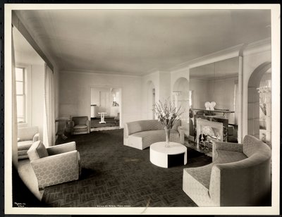 A Hotel St. Regis penthouse szalonja, 1937 (ezüst zselatin nyomat) alkotó: Byron Company