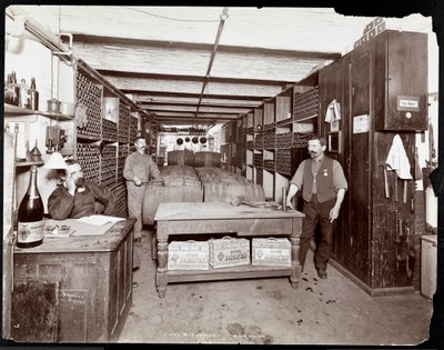 A Hotel Manhattan borospincéje, 1902 (ezüst zselatin nyomat) alkotó: Byron Company