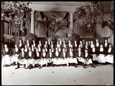 Pincérek a Hotel Delmonicoban, 1902 (ezüst zselatin nyomat) alkotó: Byron Company