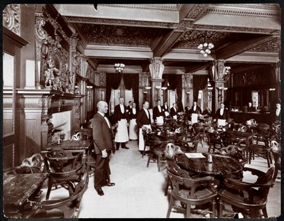 Pincérek a Hotel Delmonico kávézójában, 1902 (ezüst zselatinos nyomat) alkotó: Byron Company