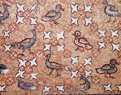 Madarak (mozaikrészlet, V. század) alkotó: Byzantine