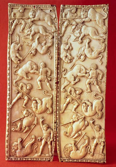 Diptichon oroszlánvadász jelenettel alkotó: Byzantine