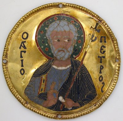 Érem Szent Péterrel ikonkeretből, 1100 körül (arany, ezüst és zománcozott cluisonné) alkotó: Byzantine