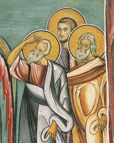 Három ember egy templomban, Panagia tou Araka, bizánci, Troodos-hegység, Ciprus alkotó: Byzantine
