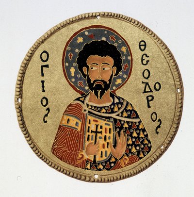 Szent Teodor (Teodoro) - hasonlat a „” Bizánci emálok története és emlékei” című könyvében, N Kondakow alkotó: Byzantine Byzantine
