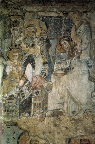 Az Angyali üdvözlet freskója a Santa Maria Antiqua-ban, 565-578 alkotó: Byzantine Byzantine