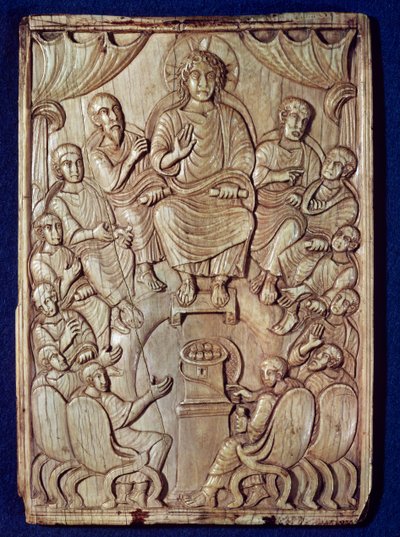 Krisztus a tizenkét apostollal alkotó: Byzantine School