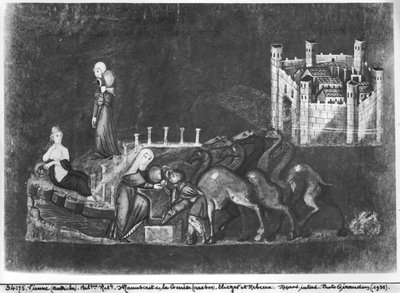 Gr 31 fol.7r Rebecca és Eliezer a kútnál, a Vienna Genesisből alkotó: Byzantine School