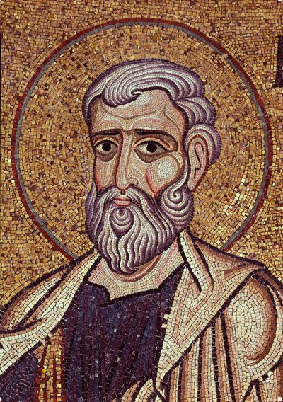 Aggeus próféta. Bizánci mester alkotása, mozaik, a velencei Szent Márk-bazilika díszítésének részlete (Olaszország) alkotó: Byzantine School