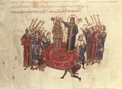 MMS Vitr. 26-7 I. Rangabes Mihály császárt Nicephorus koronázta meg 811-ben, a madridi Skylitzestől alkotó: Byzantine School