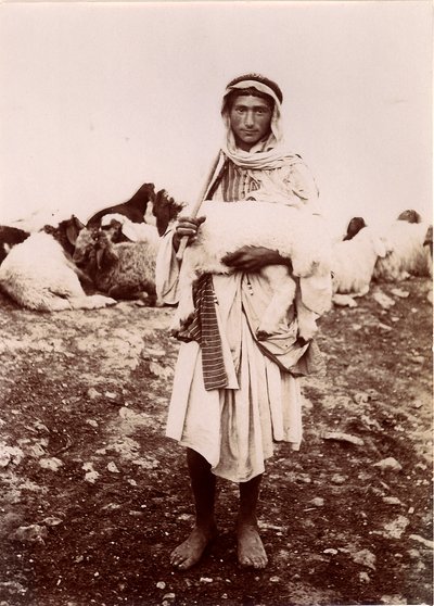 Bárányt cipelő pásztorfiú, 1894-1914 körül alkotó: C.A. Hornstein